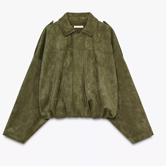 Zara Suede Bomber Jacket - Picture 1 of 6